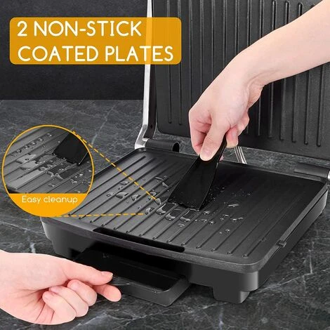 PIASTRA PER PANINI TOAST BISTECCHIERA ANTIADERENTE 2000W GRIGLIA ELETTRICA 7 PIASTRA PER PANINI TOAST BISTECCHIERA ANTIADERENTE 2000W GRIGLIA ELETTRICA - immagine 5