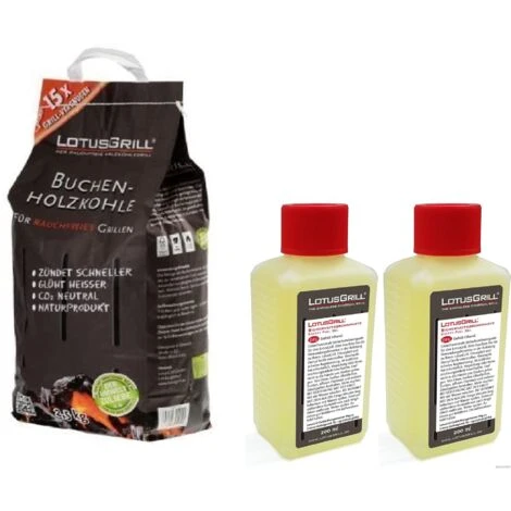 LotusGrill CARBONE LEGNO FAGGIO 2,5 Kg SACCO Incl. 2x LotusGrill PASTA 200 Ml, Entrambi Realizzato Per Raucharmes Barbecue Con Con LotusGrill 3 LotusGrill CARBONE LEGNO FAGGIO 2,5 Kg SACCO Incl. 2x LotusGrill PASTA 200 Ml, Entrambi Realizzato Per Raucharmes Barbecue Con Con LotusGrill
