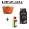 Barbecue Arancio Con Batterie E Cavo Di Alimentazione USB + 1Kg Di Carbonella Di Faggio + Gel Combustibile Inodore Per Barbecue 200ml -Lotus Grill -Prodotti Per Barbecue 89577363 1