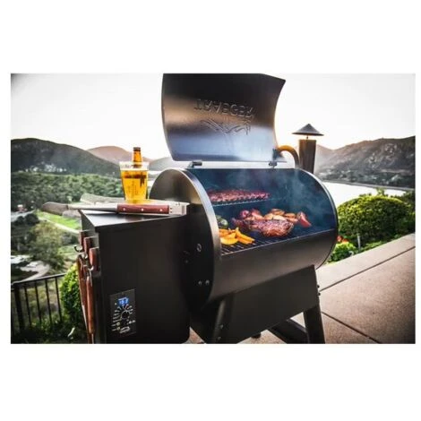 Barbecue A Pellet Traeger Pro 22 Nero Con Sonda Per Carne E 6 Modalità Di Cottura + Cover (BAC556) + Ripiano Frontale (BAC563) 7 Barbecue A Pellet Traeger Pro 22 Nero Con Sonda Per Carne E 6 Modalità Di Cottura + Cover (BAC556) + Ripiano Frontale (BAC563) - immagine 5