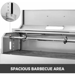 VEVOR BBQ Griglia A Carbone 25W Griglia Per Barbecue A Carbone Pesante Acciaio Inossidabile Rimovibile 45 Pollici Dotata Di Coperchio E Indicatore Di Temperatura Portatile Per Campeggio -Prodotti Per Barbecue 92082821 4