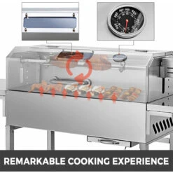 VEVOR BBQ Griglia A Carbone 25W Griglia Per Barbecue A Carbone Pesante Acciaio Inossidabile Rimovibile 45 Pollici Dotata Di Coperchio E Indicatore Di Temperatura Portatile Per Campeggio -Prodotti Per Barbecue 92082821 5