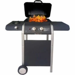 BARBECUE GAS BBQ GRILL PORTATILE RUOTE PIETRA LAVICA 2FUOCHI 1 FORNELLO LATERALE -Prodotti Per Barbecue 93958470 3