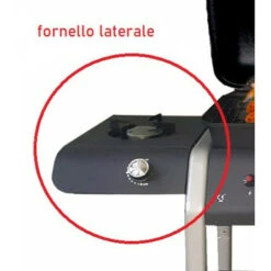 BARBECUE GAS BBQ GRILL PORTATILE RUOTE PIETRA LAVICA 2FUOCHI 1 FORNELLO LATERALE -Prodotti Per Barbecue 93958470 4