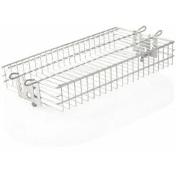 BBQ-Toro Cestello Per Griglia In Acciaio Inox Per Spiedo Rotante, Cestello Piatto Regolabile In Altezza