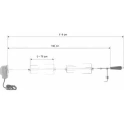 BBQ-Toro Set Di Spiedo Per Barbecue 100 Cm Con 4x Aghi Per Carne E Motore In Acciaio Inox, 220V - 240V, Spiedo Rotante -Prodotti Per Barbecue 94789503 3