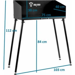 BBQ-Toro Tavolo Da Forno Olandese, Con Frangivento 75 X 40 Cm Tavolo Da Barbecue, Tavolo In Acciaio -Prodotti Per Barbecue 94789652 5