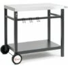 BBQ-Toro Carrello Per Barbecue 85x50x81 Cm Tavolino Carrello Per Barbecue Rotante