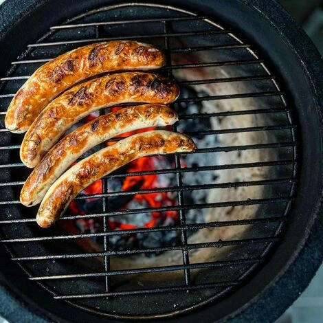 BBQ-Toro Kamado Grill A Carbonella Ø 39 Cm SHIRO Con Termometro E Manici In Legno, Rosso 4 BBQ-Toro Kamado Grill A Carbonella Ø 39 Cm SHIRO Con Termometro E Manici In Legno, Rosso - immagine 2