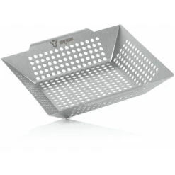 BBQ-Toro Cestello Per Grigliare In Acciaio Inox 30 X 30 X 5,5 Cm Padella Per Grigliare A Gas, Padella Per Grigliare