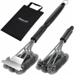 Prodotti Per Barbecue 25 4 Spazzole Per Barbecue Resistenti E Raschietto Con Borsa Per Il Trasporto - Esclusivo Kit Di Pulizia Per Barbecue Con Spazzola Metallica Extra Per Barbecue - Regalo Ideale Per Grigliate