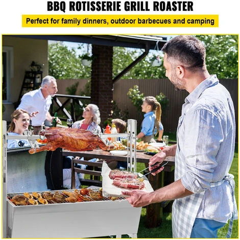 VEVOR Girarrosto BBQ Per Agnello Capacita Da 40kg Senza Lamiera, Griglia A Barbecue Motore Elettrico 25W Con Forchetta Per Arrosto, Forno In Piedi BBQ In Acciaio Inox Con Pedana E Ruote Per Campeggio 5 VEVOR Girarrosto BBQ Per Agnello Capacita Da 40kg Senza Lamiera, Griglia A Barbecue Motore Elettrico 25W Con Forchetta Per Arrosto, Forno In Piedi BBQ In Acciaio Inox Con Pedana E Ruote Per Campeggio - immagine 3