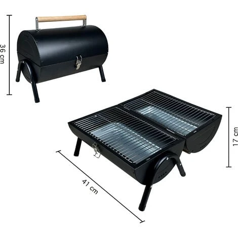 Griglia Cilindro Da Tavolo Bbq In Acciaio Inox Barbeque Da Viaggio Portatile Colore Nero Carbonella Trasportabile PicNic Campeggio 4 Griglia Cilindro Da Tavolo Bbq In Acciaio Inox Barbeque Da Viaggio Portatile Colore Nero Carbonella Trasportabile PicNic Campeggio - immagine 2
